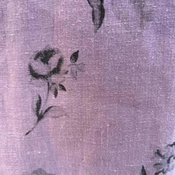 Vintage 1990s Linen Floral Tunic Maxi Dress Set – Purple, Short Sleeve, Made in - Picture 10 of 13
